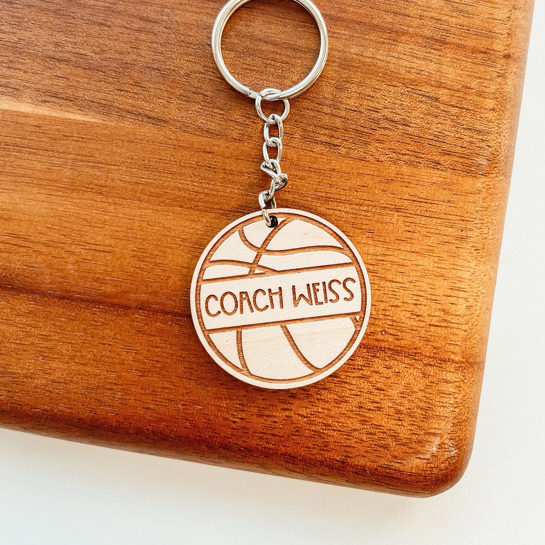 Personalized Basketball Keychain, Custom Basketball Coach Keychain ...