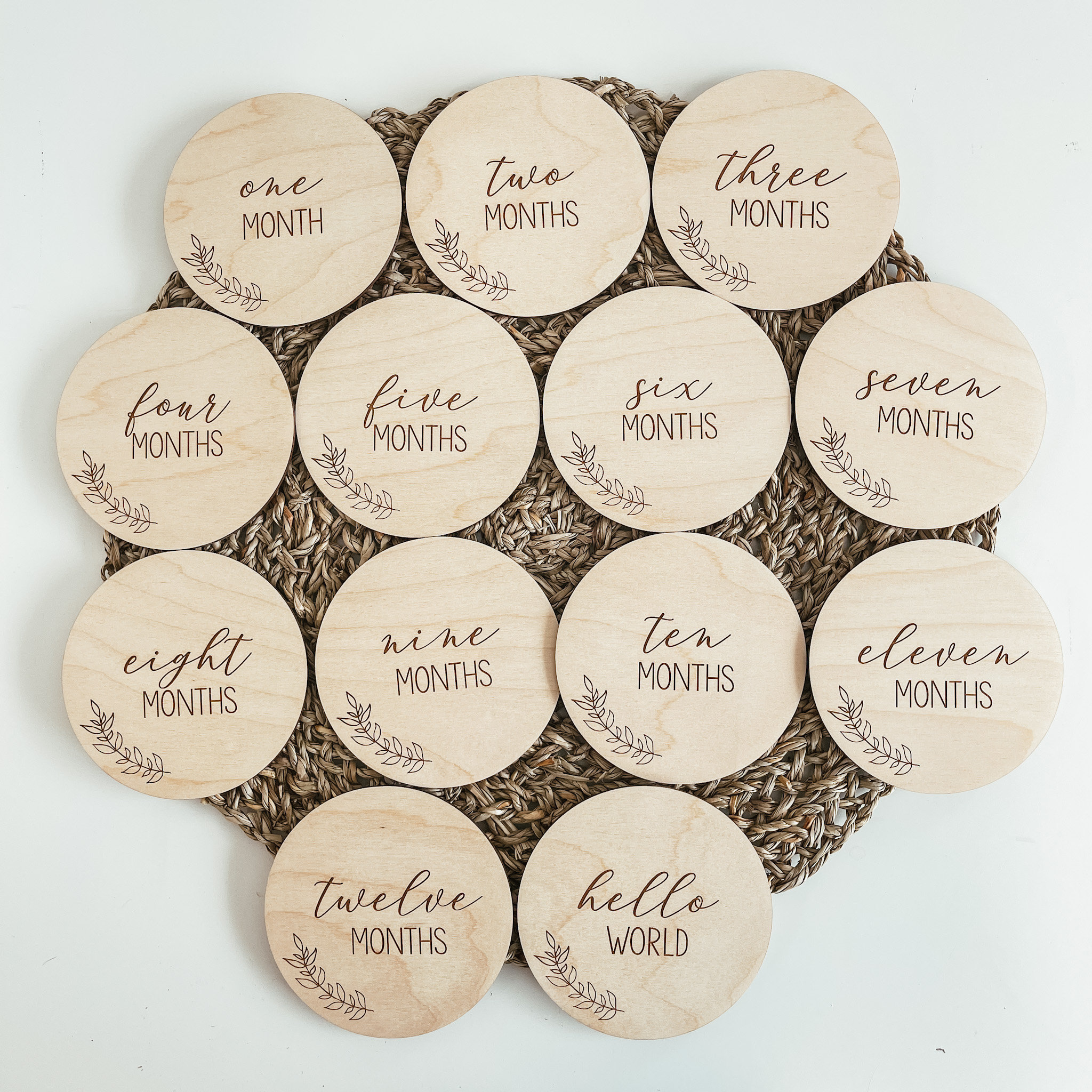 Baby Milestone Cards, Wooden Monthly Milestones, Wood Birth ...