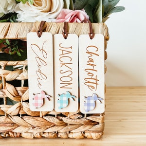 Easter Basket Tag, Personalized Easter Basket Tag, Custom Easter Tag, Wood Bunny Tag, Custom Bunny Tag, Personalized Name Tag, Easter Decor