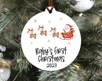 Baby's First Christmas Ornament (Five Images), 2023 Baby Ornament, Baby Christmas Ornament, Baby Holiday Ornament, New Baby Christmas Gift