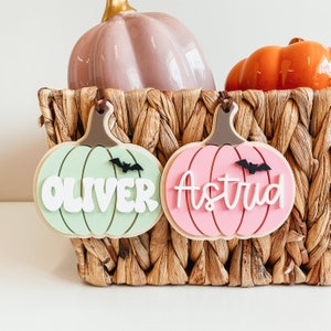 Boo Basket Tag, Halloween Basket Tag, Acrylic 3D Pumpkin Tag, Personalized Boo Basket Tag, Custom Halloween Tag, Spooky Season Tag, Name Tag