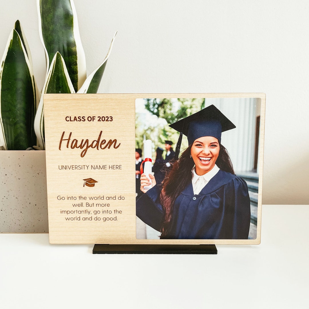 Personalized Graduation Photo Plaque, Custom Grad Gift With Photo, Class of 2023 Photo Gift