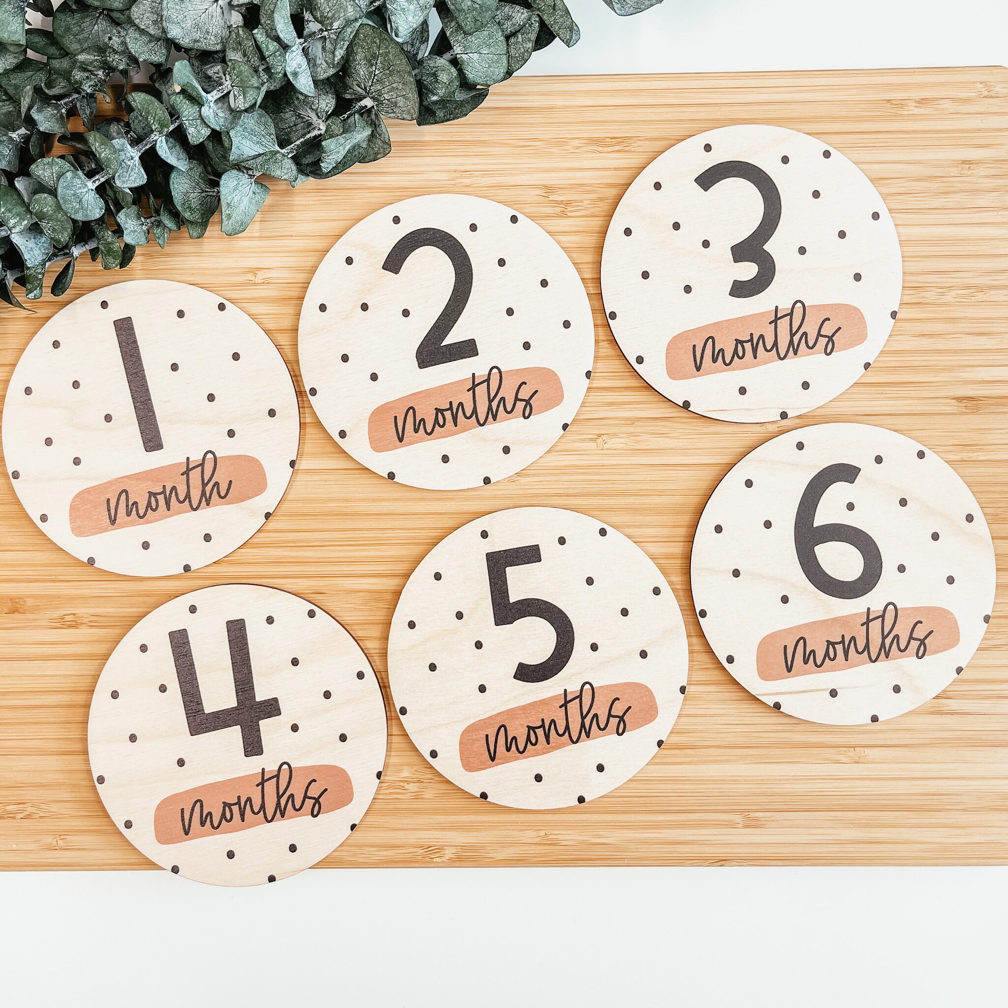 Baby Monthly Milestone Cards, Boho Baby Milestone Set, Wooden Monthly ...