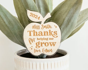 Teacher Plant Stake, End Of Year Teacher Gift, Teacher Plant Sign, Gift For Teacher, Custom Teacher Gift, Teacher Garden Sign, Plant Sign