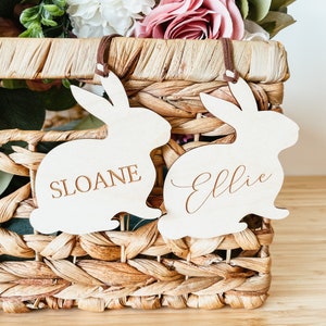 Easter Basket Tag, Personalized Easter Basket Tag, Custom Easter Tag, Wood Bunny Tag, Custom Bunny Tag, Personalized Name Tag, Easter Decor