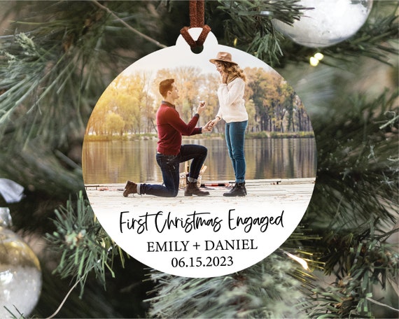 Engagement Christmas Ornament With Photo Future Mr. and Mrs