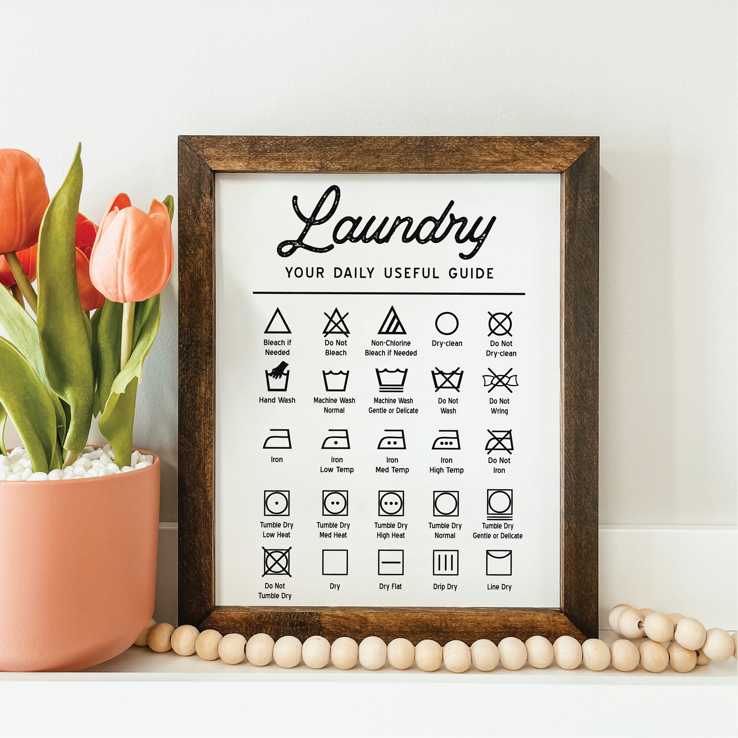 Laundry Symbols Sign Laundry Room Sign Laundry Room Decor Wooden Framed Sign Wood Sign Home Decor Laundry Room Wall Art Framed Sign Etsy