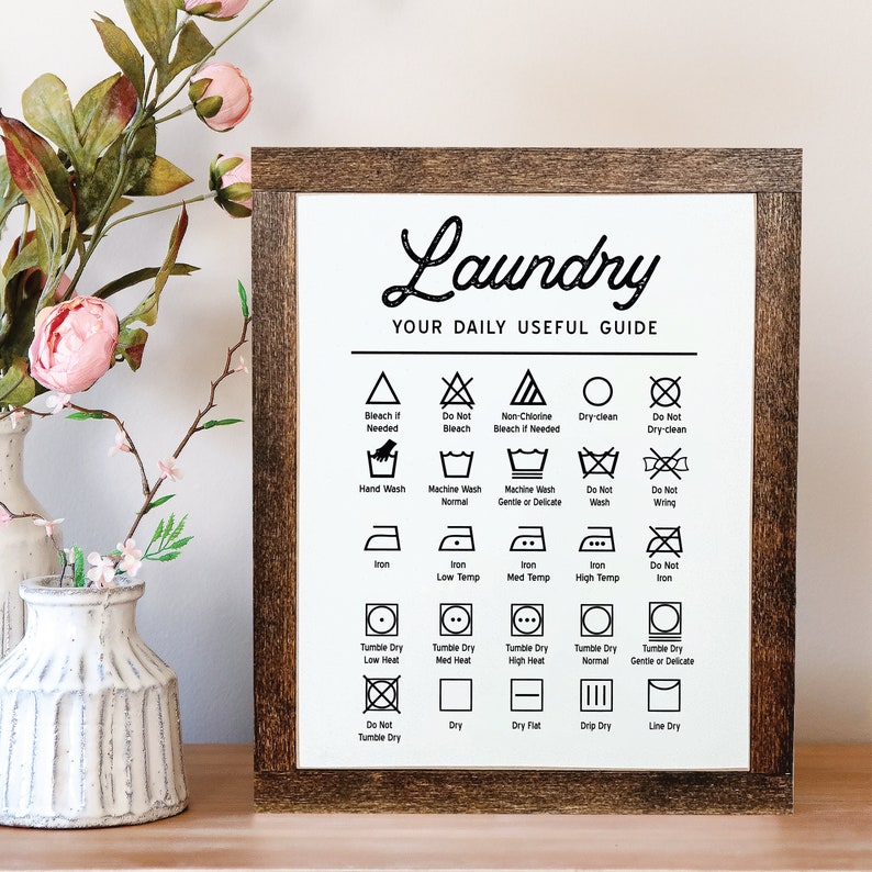 Laundry Symbols Sign Laundry Room Sign Laundry Room Decor Etsy Canada