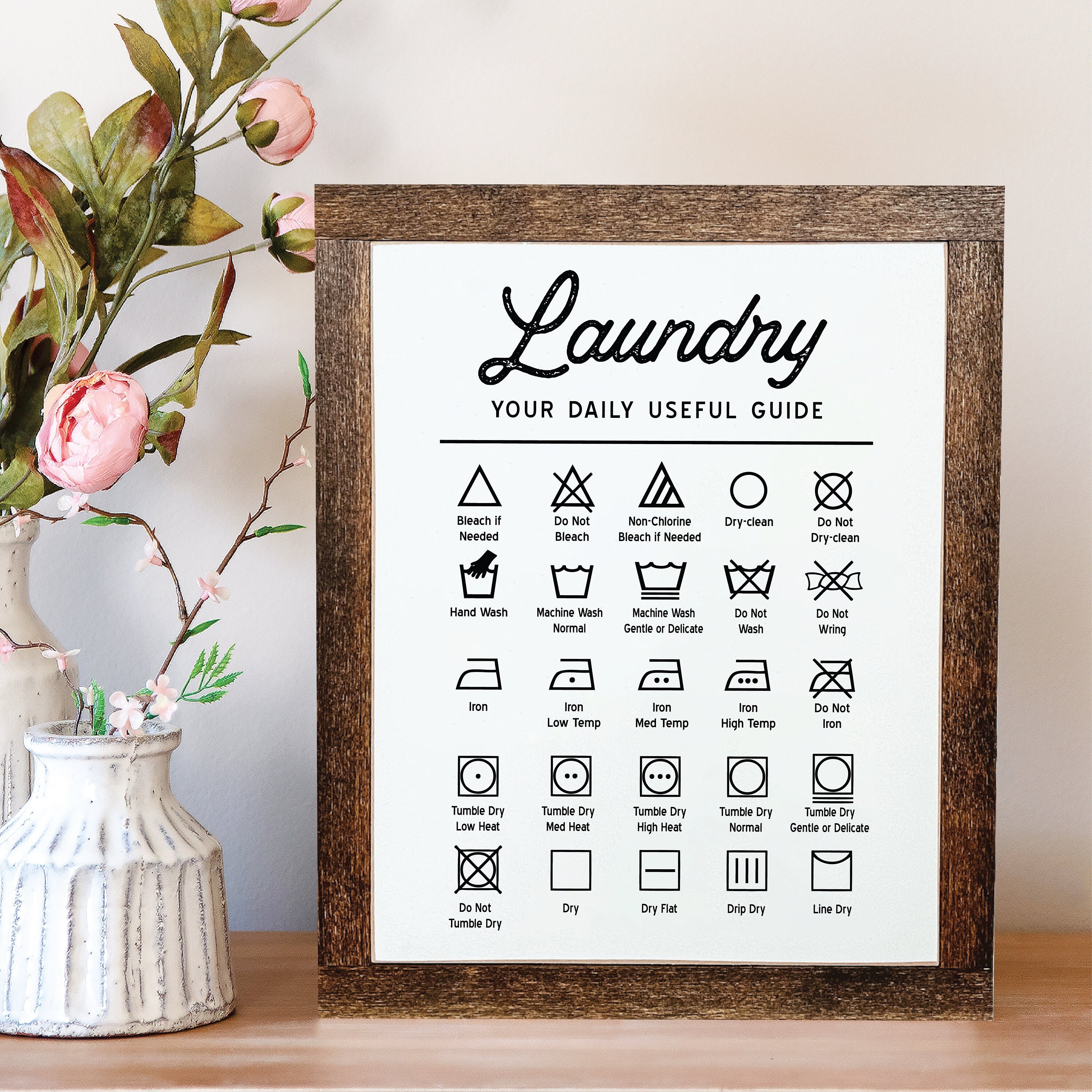 Laundry Symbols Sign Laundry Room Sign Laundry Room Decor Etsy Canada