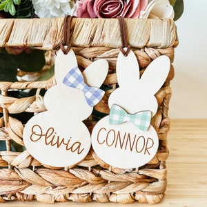 Easter Basket Tag, Personalized Easter Basket Tag, Custom Easter Tag, Wood Bunny Tag, Custom Bunny Tag, Personalized Name Tag, Easter Decor