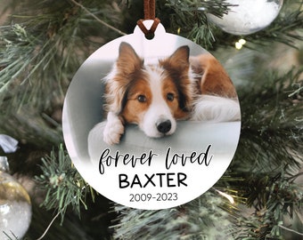 Pet Memorial Ornament with Photo, Pet Loss Ornament, Pet Portrait Ornament, Dog Memorial Ornament, Cat Memorial Ornament, Pet Loss Keepsake