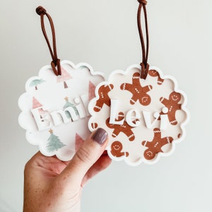 Personalized Christmas Stocking Tag, Christmas Basket Tag, Acrylic Stocking Tag, Christmas Ornament With Name, Custom Basket Gift Tag