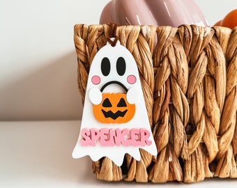 Boo Basket Tag, Halloween Basket Tag, Acrylic Ghost Halloween Tag, Personalized Boo Basket Tag, Custom Halloween Tag, Spooky Season Tag