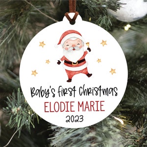 Baby's First Christmas Ornament, Personalized Baby Christmas Ornament, Custom Holiday Ornament, New Baby Christmas Gift, Rainbow Baby Gift