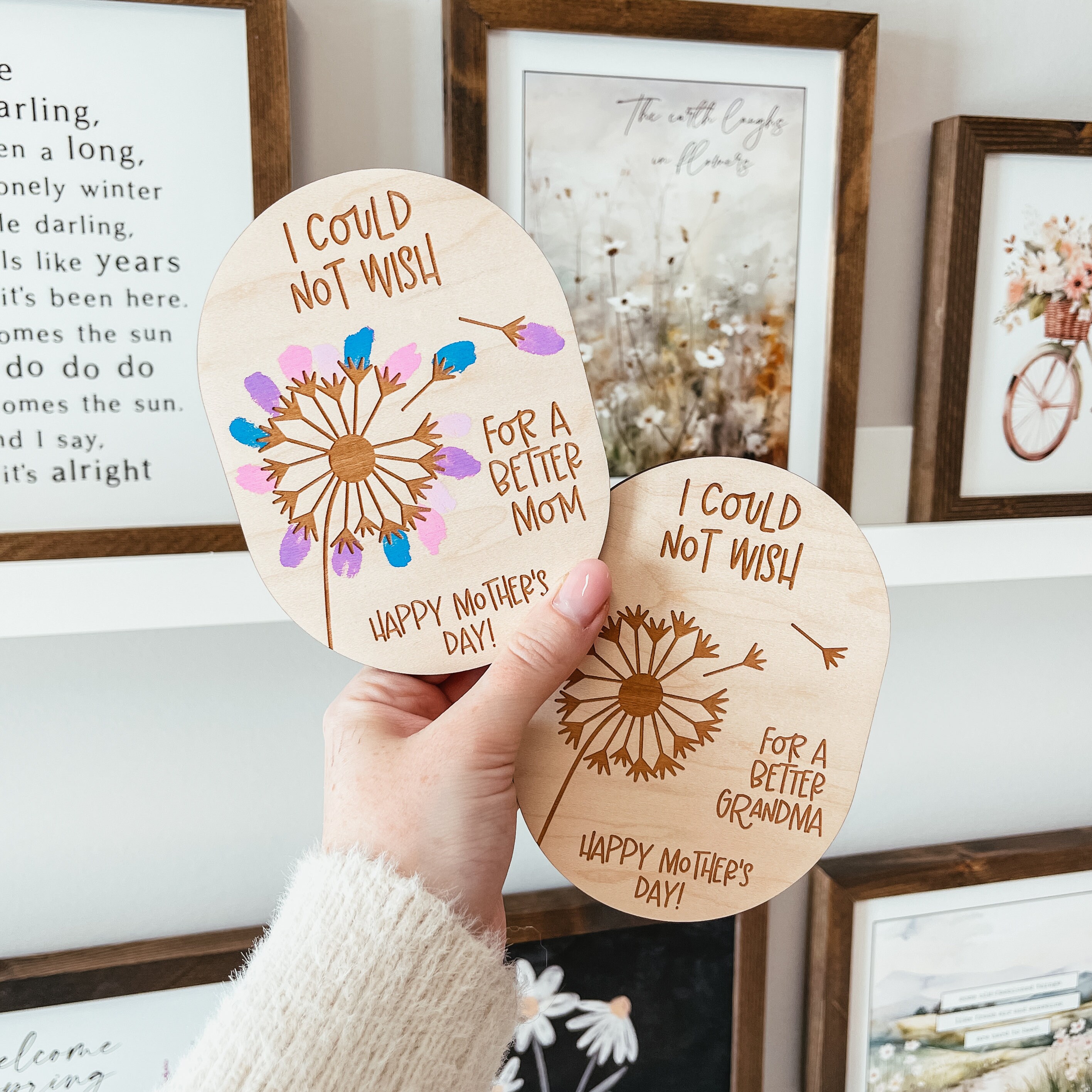 Hand Painted Fridge Magnet | Painted Wood Slice | Wood Slice Magnet | Wood Slice Painting | Fridge Art | Nature Lover Gifts | Artsy Gifts - UK