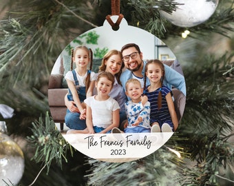 Custom Family Photo Christmas Ornament, Picture Christmas Ornament, Personalized Ornament, Custom 2023 Photo Ornament, 2023 Ornament