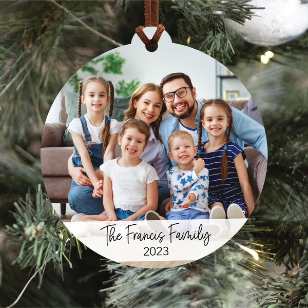 Custom Family Photo Christmas Ornament, Picture Christmas Ornament, Personalized Ornament, Custom 2023 Photo Ornament, 2023 Ornament