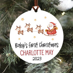 Baby's First Christmas Ornament, Personalized Baby Christmas Ornament, Custom Holiday Ornament, New Baby Christmas Gift, Rainbow Baby Gift image 6