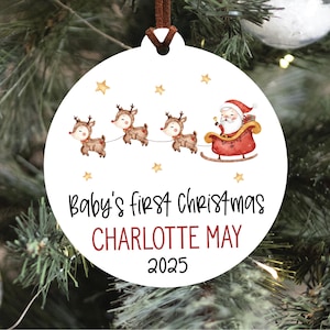 Baby's First Christmas Ornament, Personalized Baby Christmas Ornament, Custom Holiday Ornament, New Baby Christmas Gift, Rainbow Baby Gift
