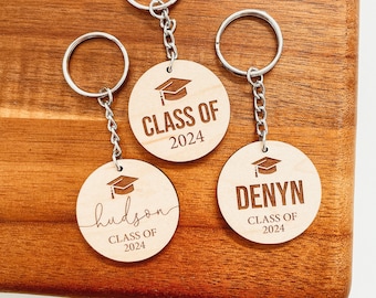Class of 2024 Keychain, Graduation Keychain, Grad Keychain, Custom Graduation Gift, Personalized Graduation Gift, Custom Keychain, Keyring