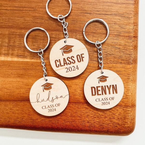 Class of 2024 Keychain, Graduation Keychain, Grad Keychain, Custom Graduation Gift, Personalized Graduation Gift, Custom Keychain, Keyring