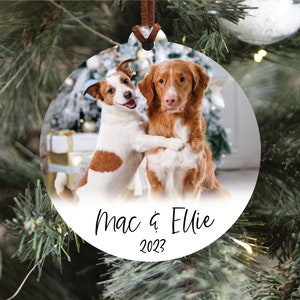 Custom Pet Photo Christmas Ornament, Pet Portrait Christmas Ornament, Dog Photo Ornament, Cat Photo Ornament, 2023 Pet Christmas Ornament
