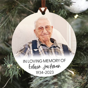 Memorial Christmas Ornament with Photo, In Loving Memory Ornament, Photo Memorial Christmas Gift, Photo Ornament, Memorial Holiday Ornament