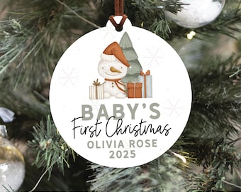 Baby's First Christmas Ornament 2025, Personalized Baby Christmas Ornament, Custom Holiday Ornament, New Baby Christmas Gift, New Baby Gift