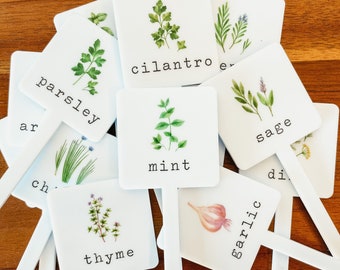 Herb Garden Stakes, Herb Plant Markers, Herb Garden Labels, Herb Garden Markers, Garden Labels, Acrylic Garden Stakes, Gift For Gardeners