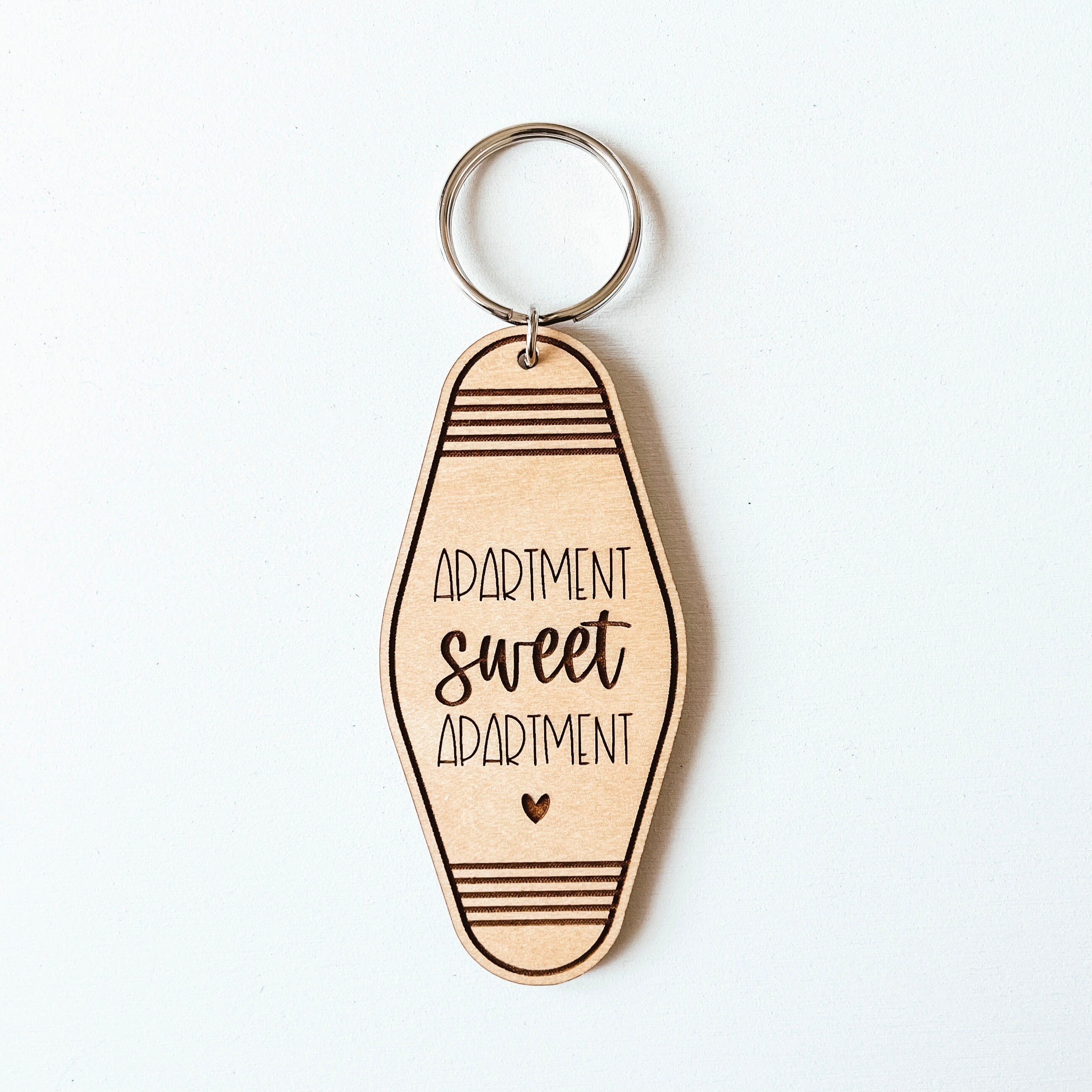 Apartment Sweet Apartment Hotel Style Keychain Wood Keychain Etsy