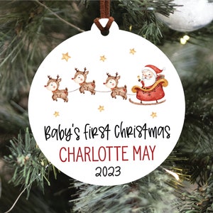 Baby's First Christmas Ornament, Personalized Baby Christmas Ornament, Custom Holiday Ornament, New Baby Christmas Gift, Rainbow Baby Gift