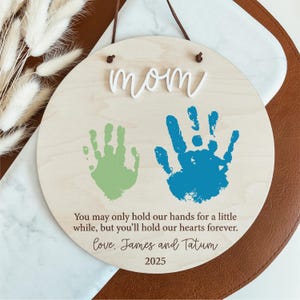DIY Handprint Sign, Personalized Handprint Sign, Hands Down Sign, Mother&#39;s Day DIY Sign, Mother&#39;s Day Sign, Mom Sign, Gift For Mom, DIY Sign