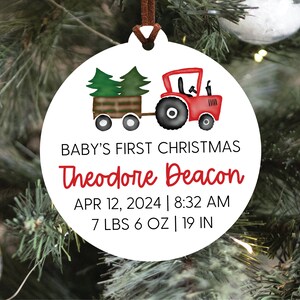 Baby's First Christmas Ornament 2026, Personalized Birth Stats Ornament, Custom Holiday Ornament, New Baby Christmas Gift, Baby Shower Gift