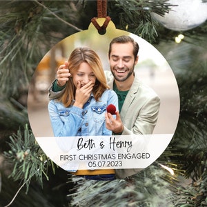 Engagement Christmas Ornament with Photo, Future Mr. And Mrs. Ornament, First Christmas Engaged 2023 Ornament, Engagement Christmas Ornament