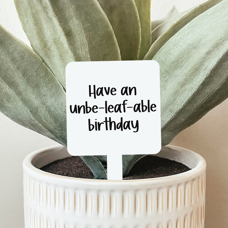 Happy Birthday Plant Marker, Birthday Plant Stake, Birthday Plant Gift, Birthday Gift, Plant Marker, Garden Marker, Acrylic Garden Stake image 2