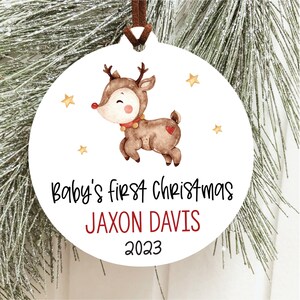 Baby's First Christmas Ornament, Personalized Baby Christmas Ornament, Custom Holiday Ornament, New Baby Christmas Gift, Rainbow Baby Gift image 10