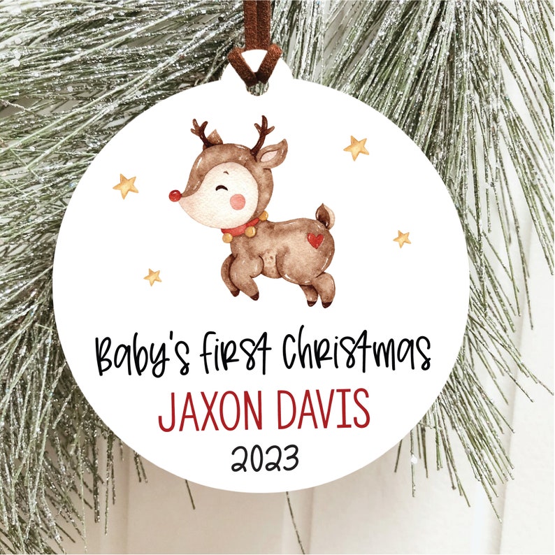 Baby's First Christmas Ornament, Personalized Baby Christmas Ornament, Custom Holiday Ornament, New Baby Christmas Gift, Rainbow Baby Gift image 10