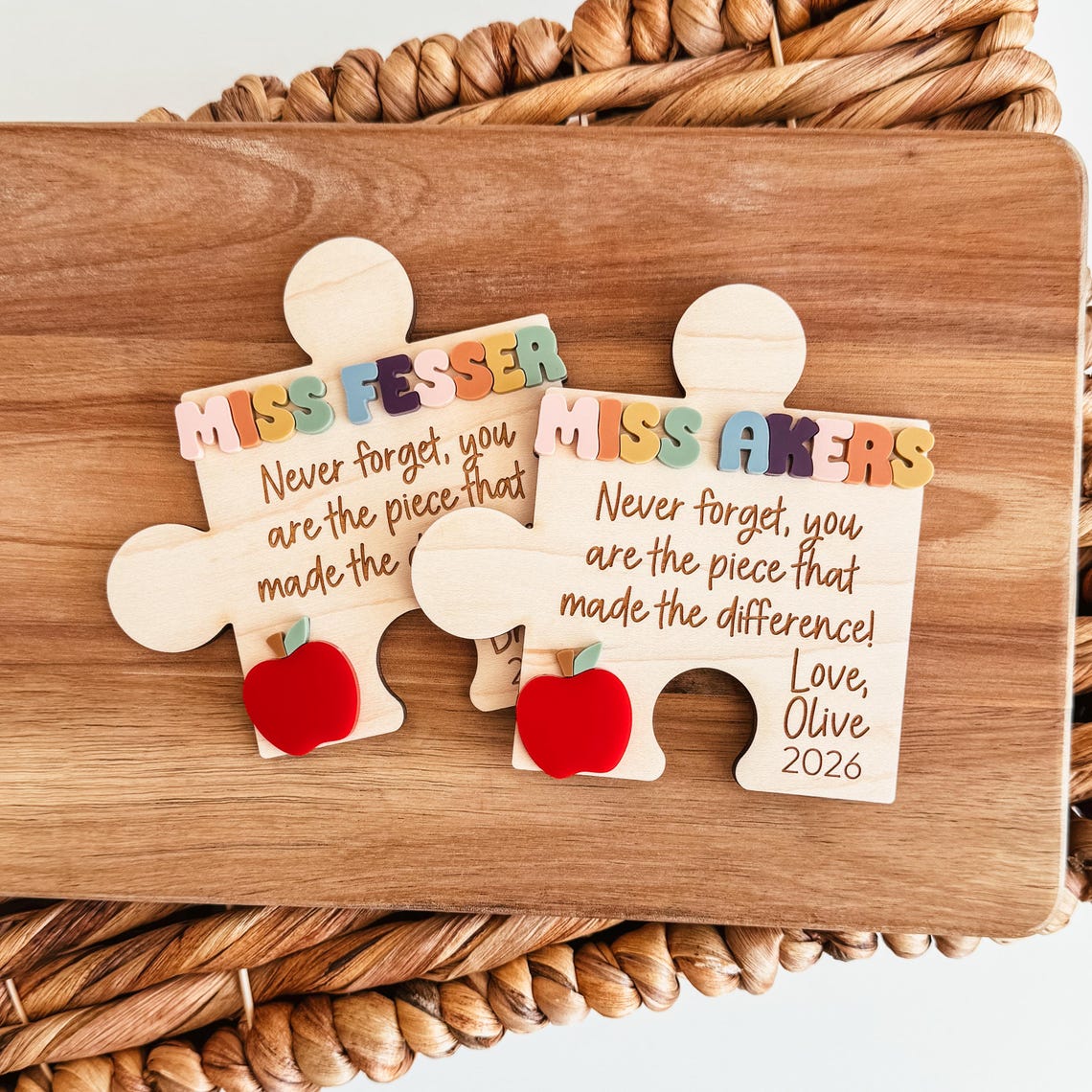 Personalized Teacher Puzzle Piece Magnet, Teacher Appreciation Gift ...
