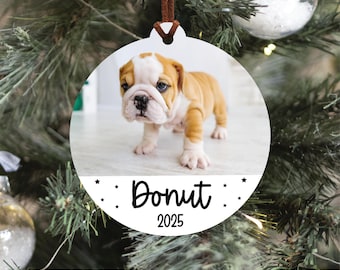Custom Pet Photo Christmas Ornament, Pet Portrait Christmas Ornament, Dog Photo Ornament, Cat Photo Ornament, 2025 Pet Christmas Ornament
