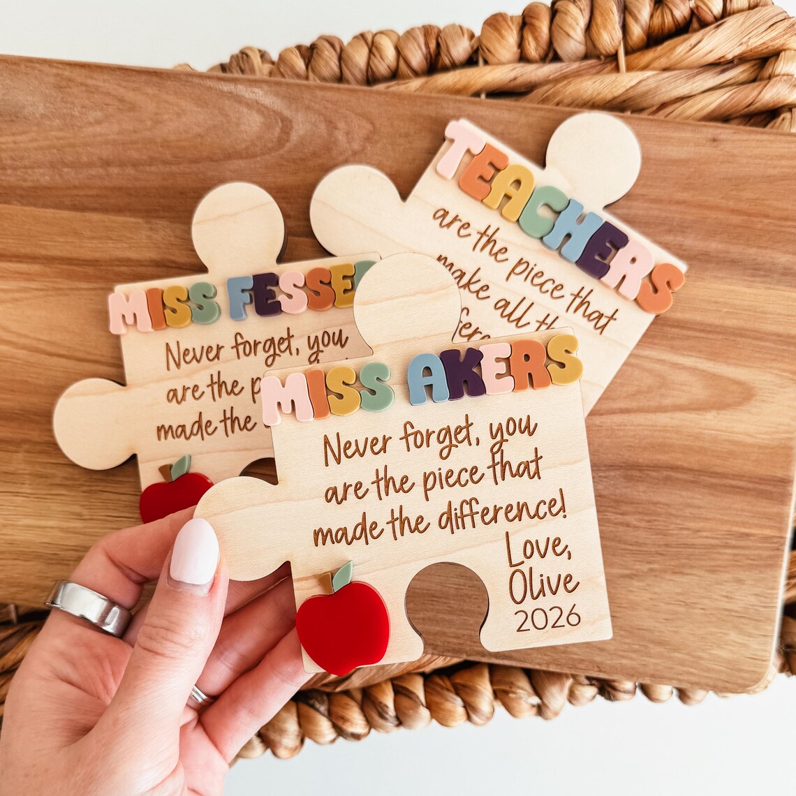 Personalized Teacher Puzzle Piece Magnet, Teacher Appreciation Gift ...