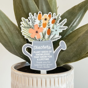 Teacher Plant Stake, End Of Year Teacher Gift, Teacher Plant Sign, Gift For Teacher, Custom Teacher Gift, Teacher Garden Sign, Plant Sign