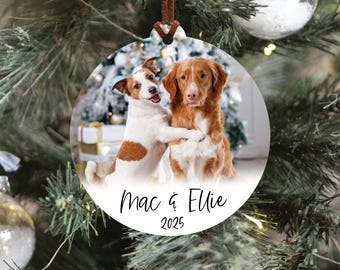 Custom Pet Photo Christmas Ornament, Pet Portrait Christmas Ornament, Dog Photo Ornament, Cat Photo Ornament, 2025 Pet Christmas Ornament