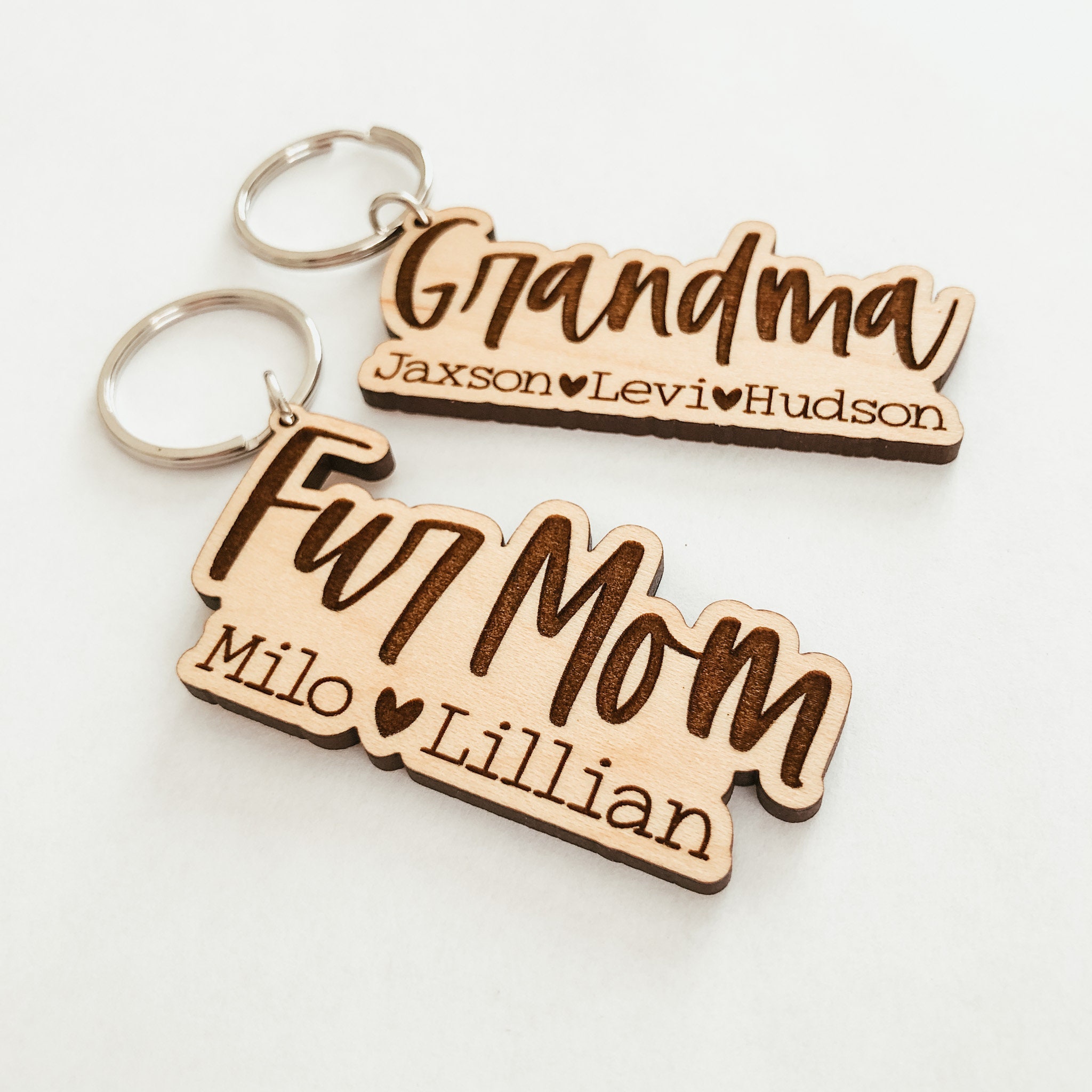 Custom Mom Keychain Personalized Keychain Wood Keychain Etsy Canada