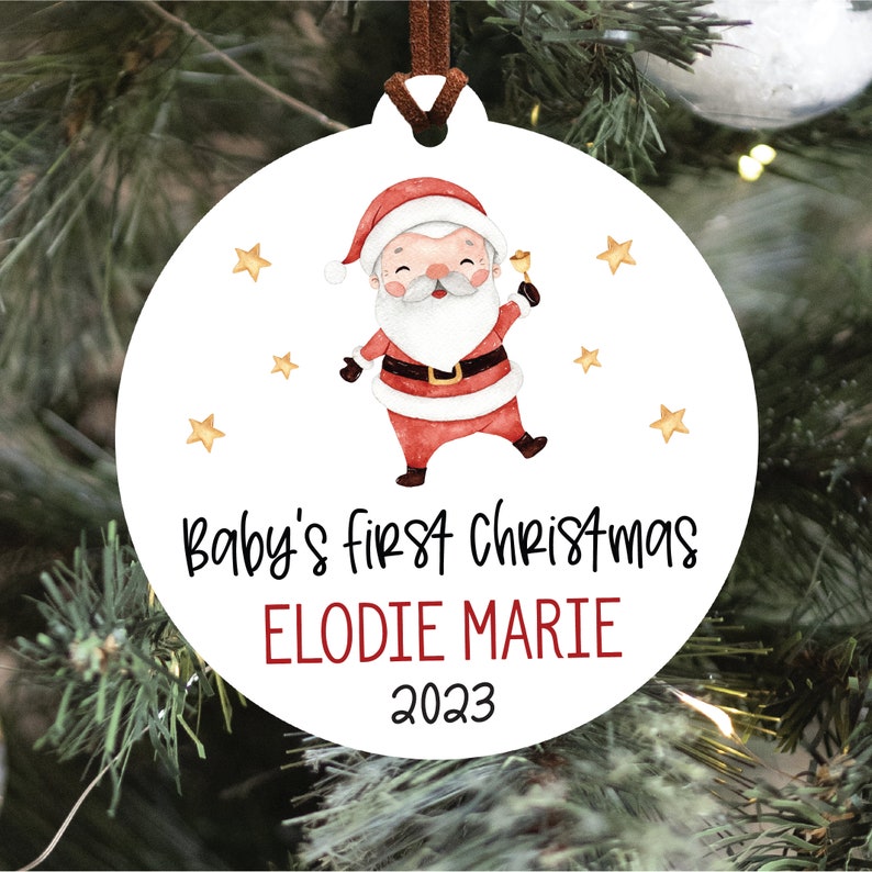 Baby's First Christmas Ornament, Personalized Baby Christmas Ornament, Custom Holiday Ornament, New Baby Christmas Gift, Rainbow Baby Gift image 3