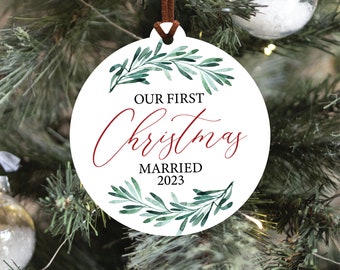 First Christmas Married 2023 Ornament, Newlywed Christmas Ornament, 2023 Wedding Christmas Ornament, Newlywed Christmas Gift, Wedding Gift