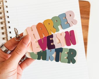 Acrylic Name Keychain, Backpack Name Keychain, 3D Name Keychain, Personalized Name Keychain, Backpack Tag, Diaper Bag Tag, School Bag Tag