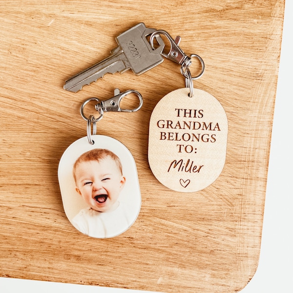 Personalized Grandma Photo Keychain, Custom Grandma Keychain, This Grandma Belongs To Keyring, Picture Keyring, Personalized Grandma Gift