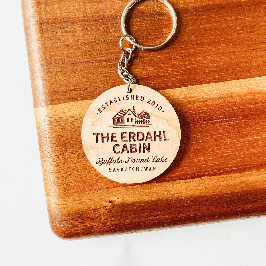 Personalized Cabin Keychain, Custom Keychain, Custom Lake Keychain