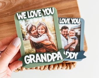 Fridge Photo Magnet, Custom Photo Frame Magnet, Fridge Picture Magnet, Dad Photo Magnet, Grandpa Photo Magnet, Father's Day Gift, Dad Gift