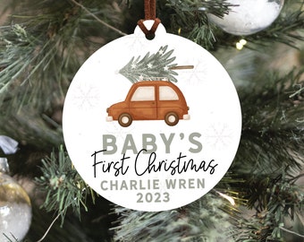 Baby's First Christmas Ornament 2023, Personalized Baby Christmas Ornament, Custom Holiday Ornament, New Baby Christmas Gift, New Baby Gift